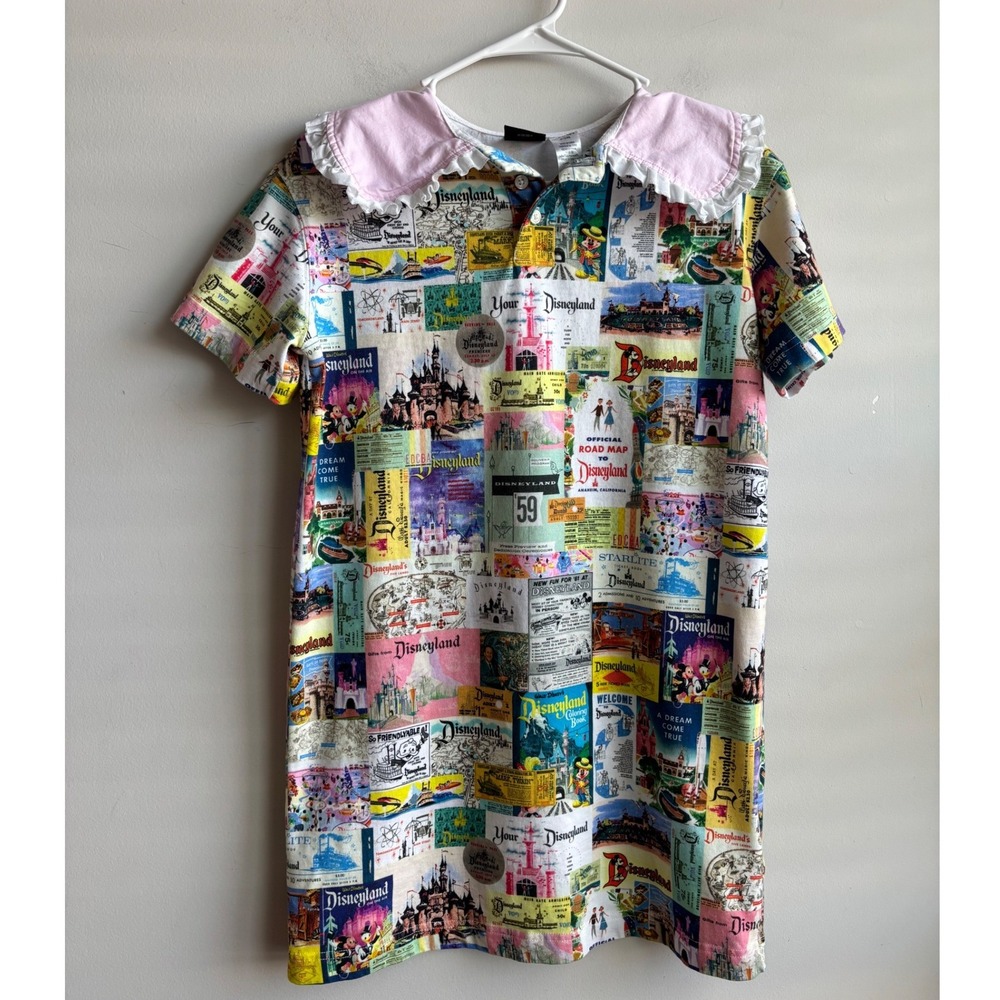 Disney Multicolor Map Dress Women XS